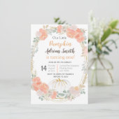 Invitation Blanc Petit Citrouille Automne Anniversaire Automn (Debout devant)