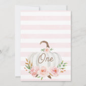 Invitation Blanc Petit Citrouille Floral 1er anniversaire (Dos)