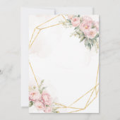 Invitation Blanc Petit Citrouille rose Floral Or 1er annivers (Dos)