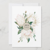 Invitation Blanc Protea Elegant Fleurs Mariage de verdure (Dos)