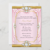 Invitation blanc Quinceanera en soie rose or (Dos)