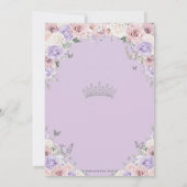 Invitation Blanc rose clair Lilac blanc Floral Argent Quincea (Dos)