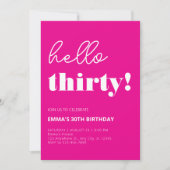 Invitation Blanc rose moderne 30e anniversaire (Devant)