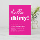 Invitation Blanc rose moderne 30e anniversaire (Debout devant)