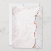 Invitation Blanc & Rose Or Agate Marbre Foil Mariage doré (Dos)