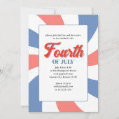 Invitation Blanc rouge et bleu 4 juillet (Devant)