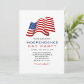 Invitation Blanc rouge et bleu 4 juillet Fête de l'Indépendan (Debout devant)