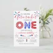 Invitation Blanc rouge et bleu 4 juillet premier anniversaire (Debout devant)