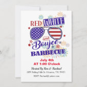 Invitation Blanc Rouge Et Boujee 4 juillet BBQ (Devant)