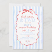 Invitation Blanc rouge et deux 4 juillet 2e anniversaire (Devant)