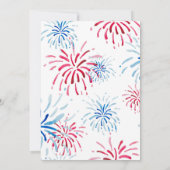 Invitation Blanc rouge et échéance Juillet 4e baby shower (Dos)