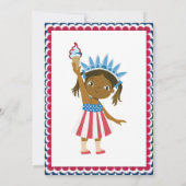 Invitation Blanc rouge et une fille 4 juillet 1er anniversair (Dos)