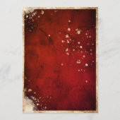 Invitation Blanc Rouge or Botanique Floral Rustique Mariage (Dos)