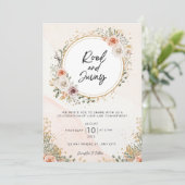 Invitation Blanc Rustique Aquarelle Floral Mariage libre (Debout devant)
