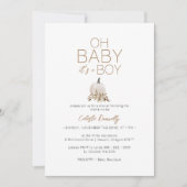 Invitation Blanc Rustique Boho Citrouille Oh Baby Boy Douche (Devant)