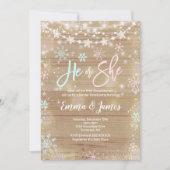 Invitation Blanc rustique d'hiver d'invitation jumelle de (Devant)