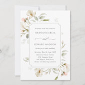 Invitation Blanc Sage Blush Élégant Mariage Floral (Devant)