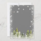 Invitation Blanc Silver Élégant Noël Vacances hiver (Dos)