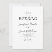 Invitation Blanc simple avec anneaux Mariage (Devant)