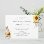 Invitation Blanc simple Mariage de tournesol des deux parents (Debout devant)