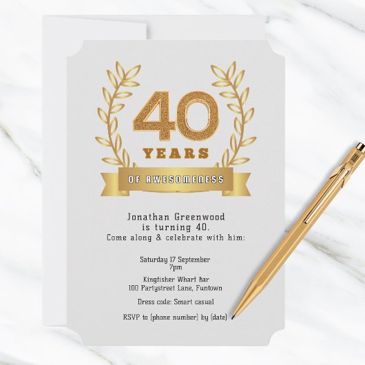 Invitation Blanc standard "40 ans de convivialité"