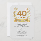 Invitation Blanc standard "40 ans de convivialité" (Devant)