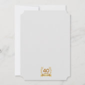 Invitation Blanc standard "40 ans de convivialité" (Dos)