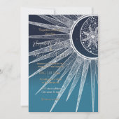 Invitation Blanc Sun Moon Mandala Blue Gradient Design (Devant)