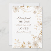 Invitation Blanc Tan Floral Moderne Bible chrétienne Mariage (Dos)