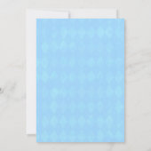 Invitation Blanc Teddy Bear Diamond Baby shower bleu (Dos)