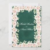Invitation Blanc vert Floral Mariage musulman islamique (Dos)