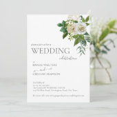 Invitation Blanc vert rustique rose mariage inviter modèle (Debout devant)