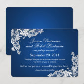 Invitation Blanc Vintage Dentelle Enregistrer la Date (Devant / Derrière)