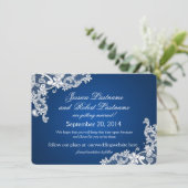 Invitation Blanc Vintage Dentelle Enregistrer la Date (Debout devant)