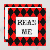 Invitation blanche d'Alice de lapin (Devant / Derrière)