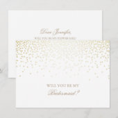 Invitation blanche de demoiselle d'honneur de (Devant / Derrière)