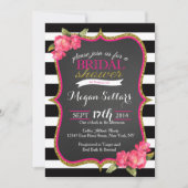 Invitation blanche de Fête de la mariée de noir (Devant)