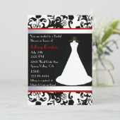 Invitation blanche de Fête de la mariée de robe de (Debout devant)