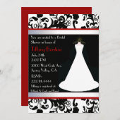 Invitation blanche de Fête de la mariée de robe de (Devant / Derrière)