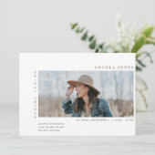 Invitation blanche de la mariée moderne de deux ph (Debout devant)