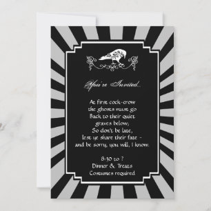 Invitation blanche de partie de Raven Halloween