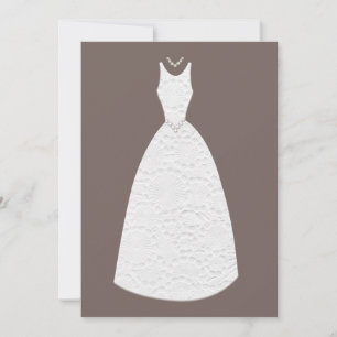 Invitation blanche de robe de mariage de Brown de
