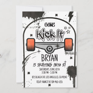 Invitation blanche de skateboard