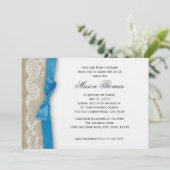 Invitation Blanche dentelle et Burlap Christening (Debout devant)