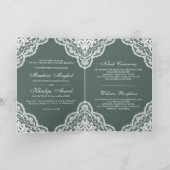 Invitation Blanche dentelle verte Mariage musulman (Intérieur)