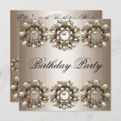 Invitation blanche élégante d'anniversaire de (Devant / Derrière)