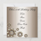 Invitation blanche élégante d'anniversaire de (Dos)