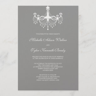 Invitation blanche et argentée de lustre