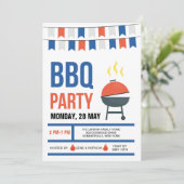 Invitation blanche et bleue rouge (Debout devant)