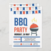 Invitation blanche et bleue rouge (Devant / Derrière)